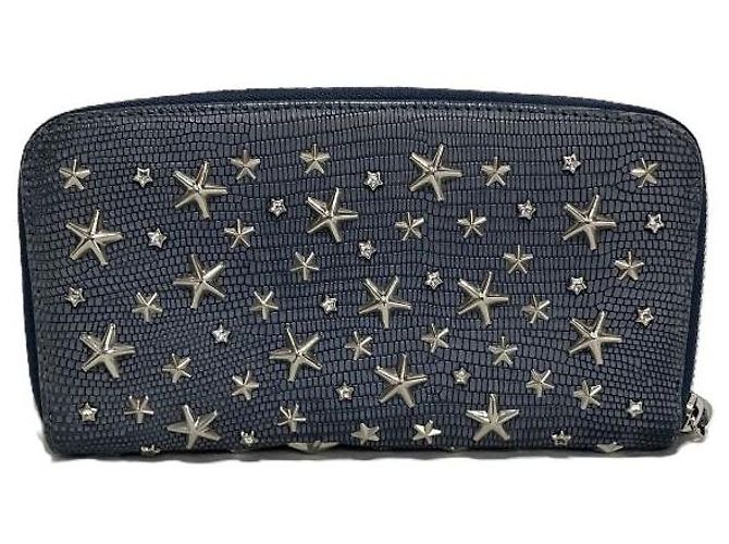 Jimmy Choo Long Wallet in Leder-Präge-Lizard-Optik Blau - Ansicht 2