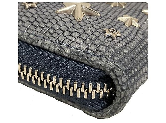 Jimmy Choo Long Wallet in Leder-Präge-Lizard-Optik Blau - Ansicht 7