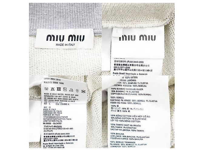 Sudadera de algodón bordada Miu Miu Castaño - vista 10