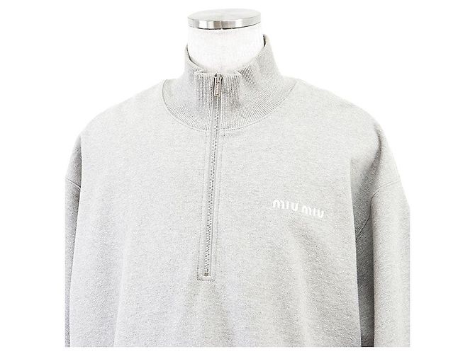 Sudadera de algodón bordada Miu Miu Castaño - vista 2