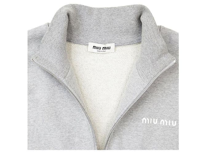 Sudadera de algodón bordada Miu Miu Castaño - vista 9