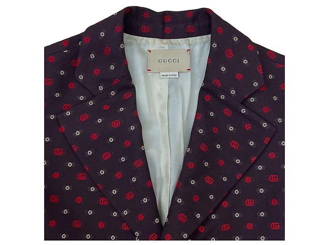 Chaqueta entallada Gucci GG Flower de lana y algodón Castaño - vista 3