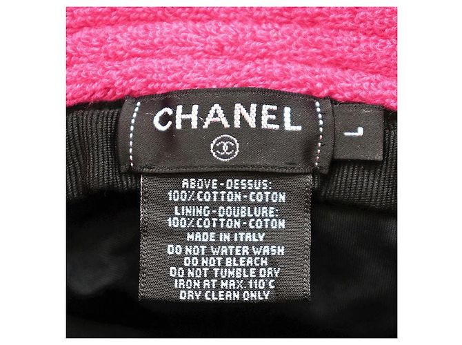 Chanel COCO Mark Bestickter Baumwoll-Bucket-Hat Pink - Ansicht 10