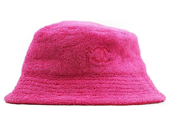 Chanel COCO Mark Bestickter Baumwoll-Bucket-Hat Pink - Ansicht 12