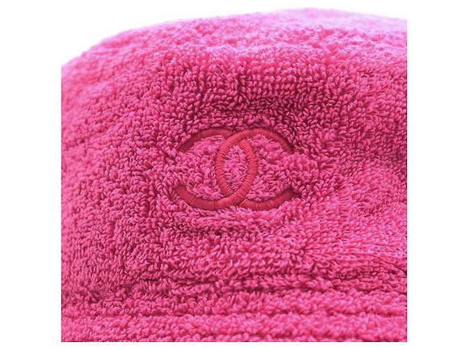 Chanel COCO Mark Bestickter Baumwoll-Bucket-Hat Pink - Ansicht 13