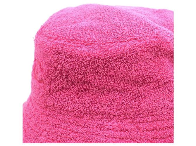 Chanel COCO Mark Bestickter Baumwoll-Bucket-Hat Pink - Ansicht 14