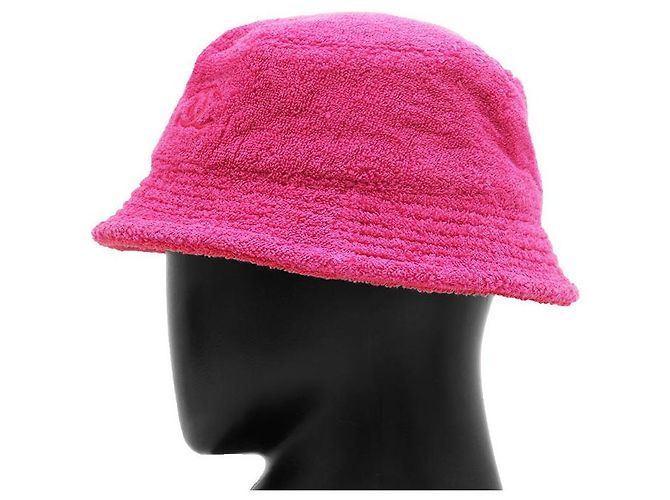 Chanel COCO Mark Bestickter Baumwoll-Bucket-Hat Pink - Ansicht 4
