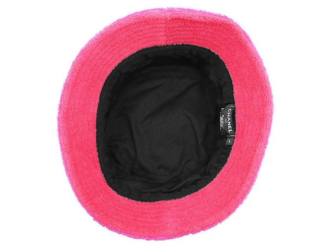 Chanel COCO Mark Bestickter Baumwoll-Bucket-Hat Pink - Ansicht 8