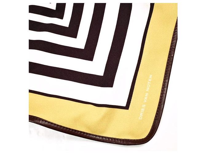 Borsa a tracolla Dries Van Noten BW241-SCARF217-736 in materiale Giallo Senape - vista 7
