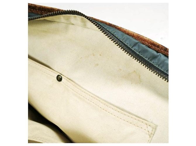 Autre Marque Borsetta Felisi 1845/DS in nylon e pelle Marrone Blu chiaro - vista 10
