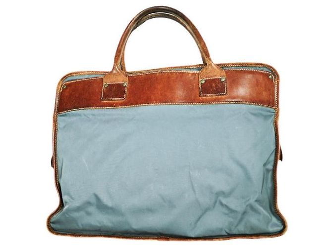 Autre Marque Borsetta Felisi 1845/DS in nylon e pelle Marrone Blu chiaro - vista 2
