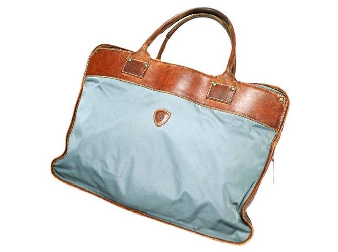 Autre Marque Borsetta Felisi 1845/DS in nylon e pelle Marrone Blu chiaro - vista 3