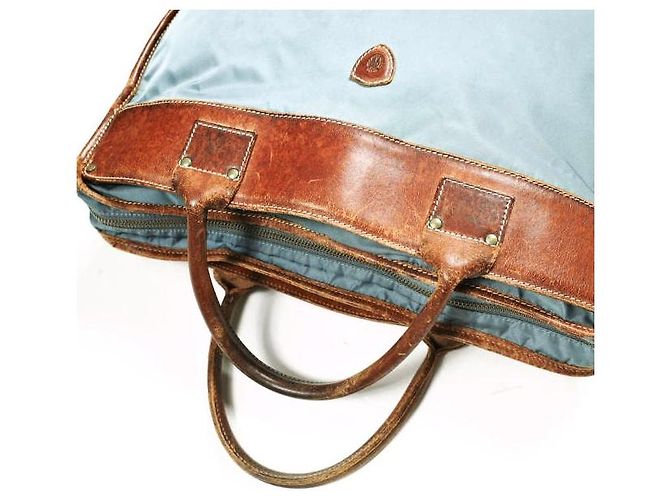 Autre Marque Borsetta Felisi 1845/DS in nylon e pelle Marrone Blu chiaro - vista 4