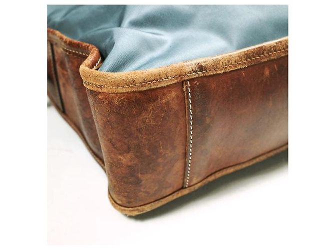 Autre Marque Borsetta Felisi 1845/DS in nylon e pelle Marrone Blu chiaro - vista 6