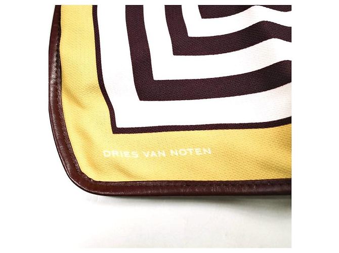 Dries Van Noten BW241-SCARF218-736 Borsa a tracolla in cupro e pelle Giallo Senape - vista 7