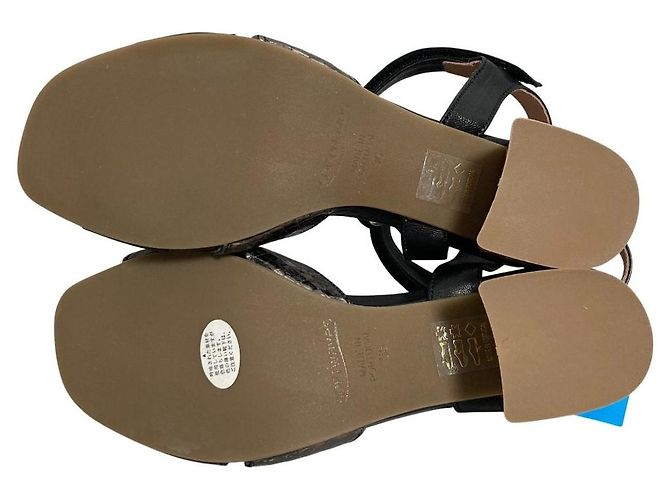 Autre Marque Sandali in pelle con motivo floreale Softwaves Nero - vista 5