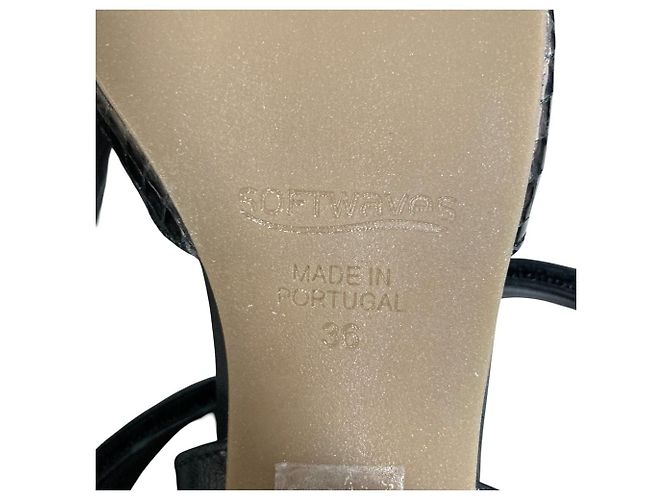 Autre Marque Sandali in pelle con motivo floreale Softwaves Nero - vista 6