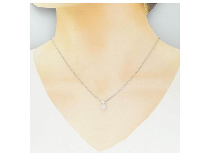 Autre Marque Diamantenhalskette PT900 PT850 Silber - Ansicht 6