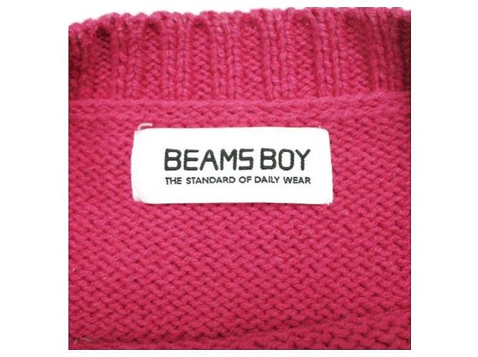 Autre Marque BEAMS BOY Punto de algodón y acrílico Rosa Fucsia - vista 4