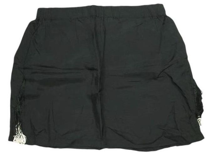Autre Marque TOGA PULLA TP51-FG281 Gonna a frange in cupro Nero - vista 2