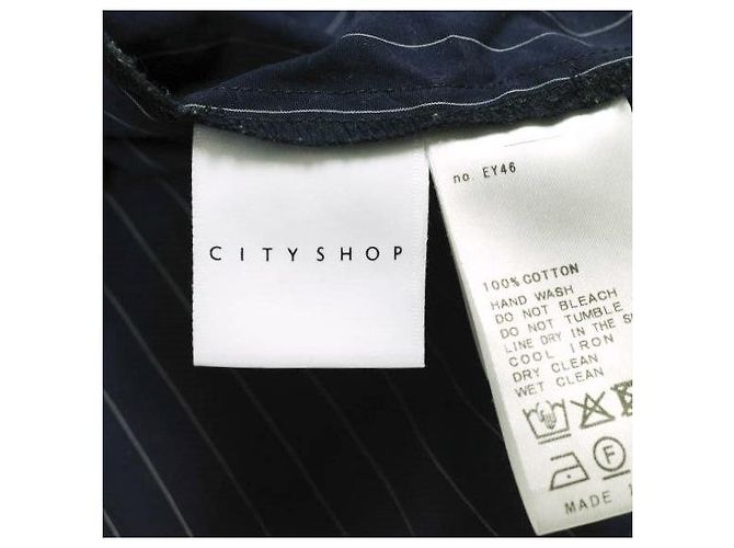 Autre Marque Chemise CITYSHOP en coton SUPIMA Bleu Bleu Marine - vue 7