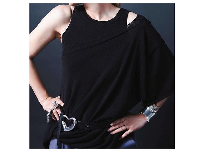 Autre Marque Camiseta de punto COTTON NAYLON O 25SS Negro - vista 4