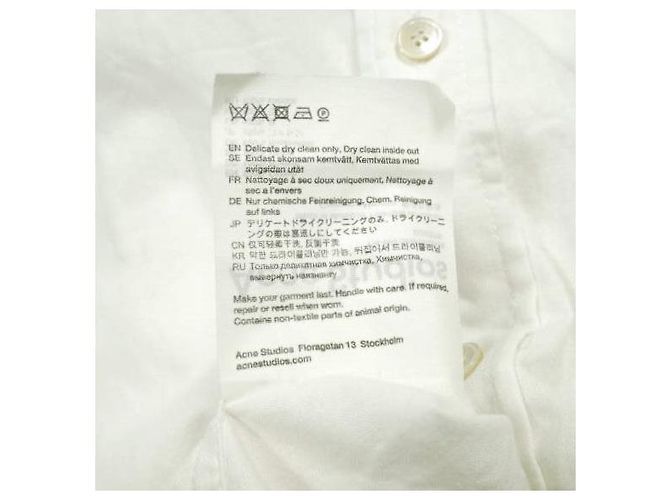 Acne Studios FN-MN-SHIR000446 Camisa de algodão Branco - vista 9
