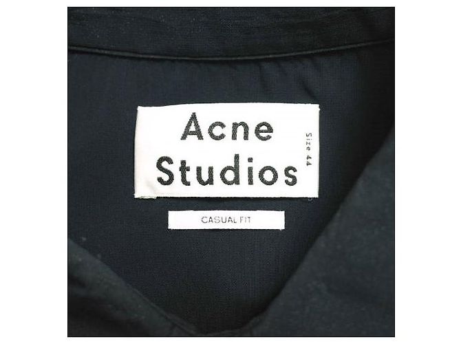 Acne Studios SILVIO TECH SHIRT Camisa de viscose Azul Azul marinho - vista 4