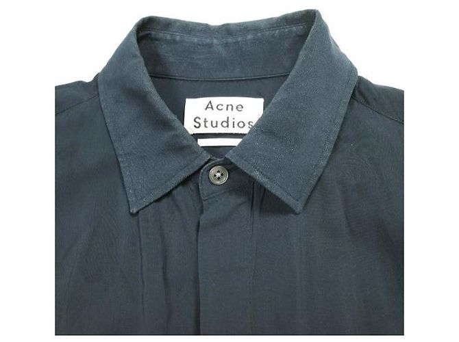 Acne Studios SILVIO TECH SHIRT Camisa de viscose Azul Azul marinho - vista 5
