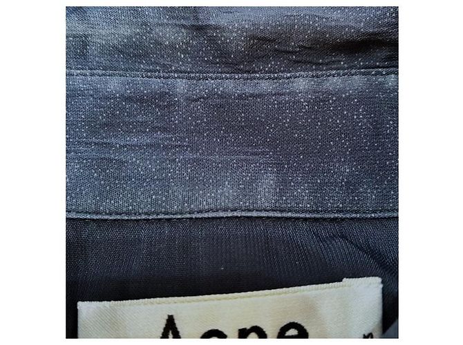 Acne Studios SILVIO TECH SHIRT Camisa de viscose Azul Azul marinho - vista 9