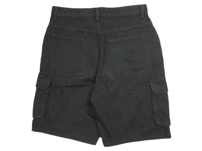 Autre Marque ZARA DENIM CARGO SHORT Calções de algodão Preto - vista 2