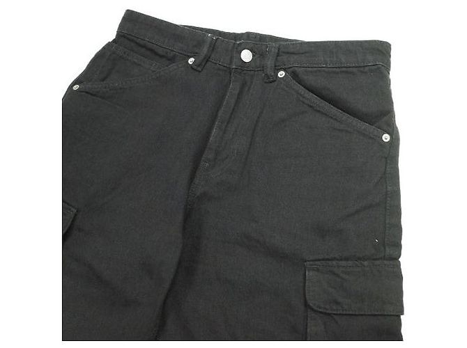 Autre Marque ZARA DENIM CARGO SHORT Calções de algodão Preto - vista 4