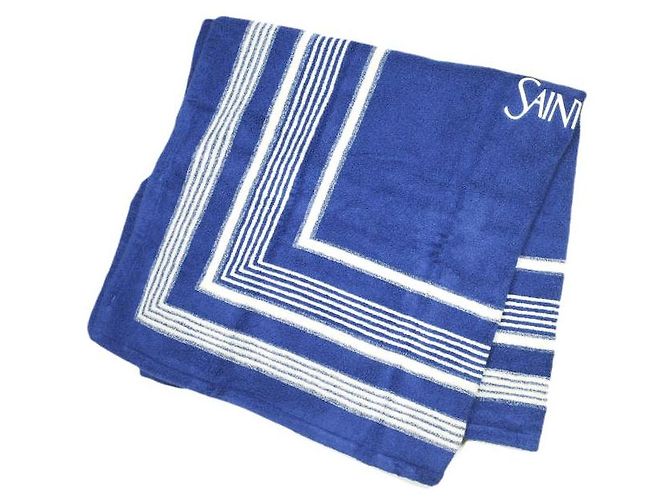 Yves Saint Laurent Saint Laurent ASCIUGAMANO DA SPIAGGIA SQUARED in cotone Blu - vista 2