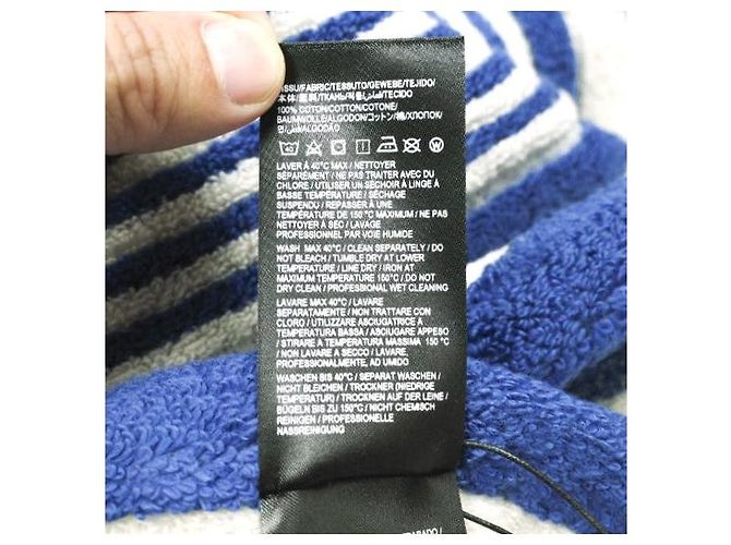 Yves Saint Laurent Saint Laurent ASCIUGAMANO DA SPIAGGIA SQUARED in cotone Blu - vista 5