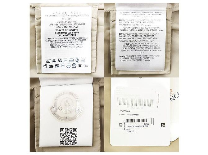 Moncler TOPAZE GIUBOTTO Abrigo de nailon técnico Beige - vista 10