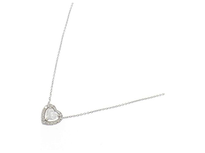 Autre Marque Platin-Diamant-Herzkette Silber - Ansicht 2