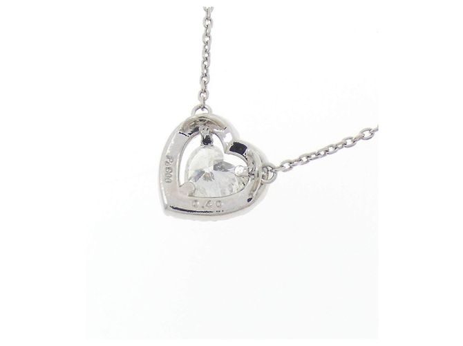 Autre Marque Platin-Diamant-Herzkette Silber - Ansicht 4