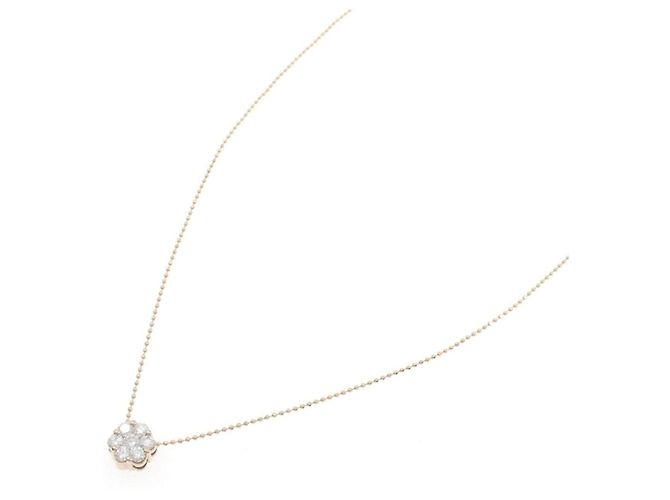 Autre Marque Au750 Blumen-Diamant-Halskette Pink - Ansicht 2