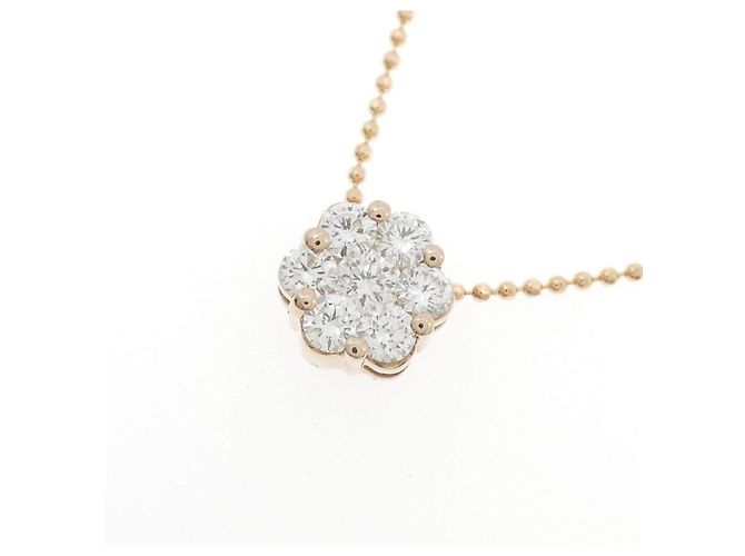 Autre Marque Au750 Blumen-Diamant-Halskette Pink - Ansicht 3
