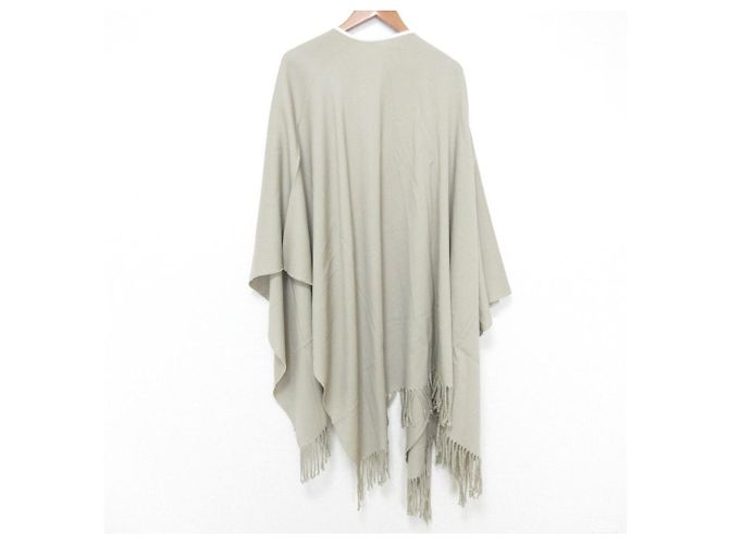 Autre Marque ASAUCE MELER Stola Sciarpa Grande con Frange Beige - vista 2