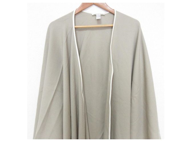 Autre Marque ASAUCE MELER Stola Sciarpa Grande con Frange Beige - vista 3