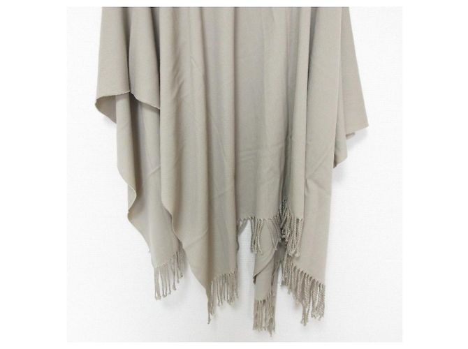 Autre Marque ASAUCE MELER Stola Sciarpa Grande con Frange Beige - vista 6