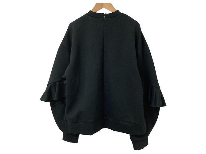 Autre Marque KEITA MARUYAMA ENFOLD Pullover mit Rüschenärmeln Schwarz - Ansicht 2