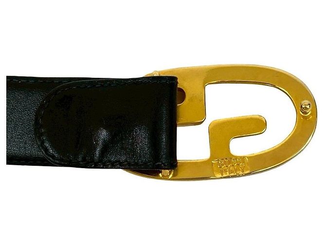 Cinto de couro Gucci Preto Dourado - vista 3