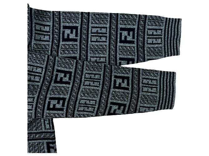 Fendi Wool Blend Sweater Brown Black - view 3