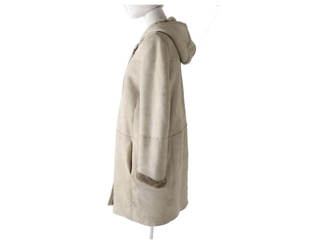 Abrigo de piel de oveja Max Mara S MaxMara Beige - vista 2