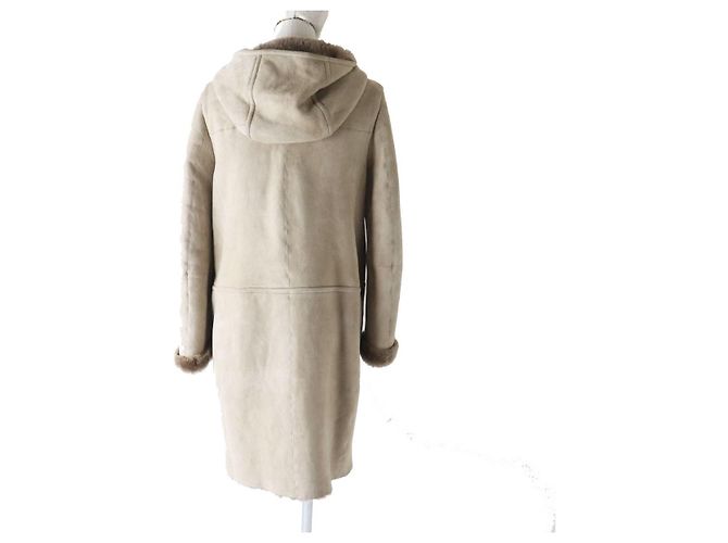 Abrigo de piel de oveja Max Mara S MaxMara Beige - vista 3