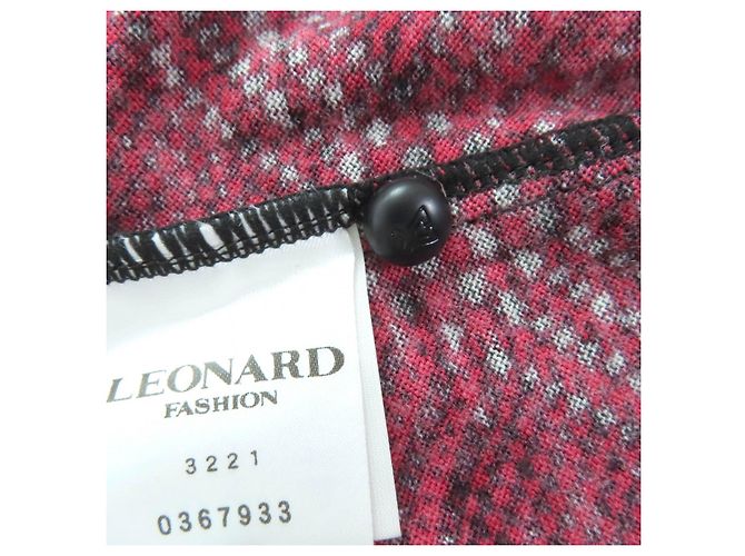 Cardigã de lã e seda LEONARD FASHION Preto Vermelho - vista 10
