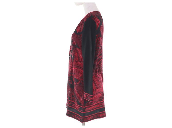 Cardigã de lã e seda LEONARD FASHION Preto Vermelho - vista 2
