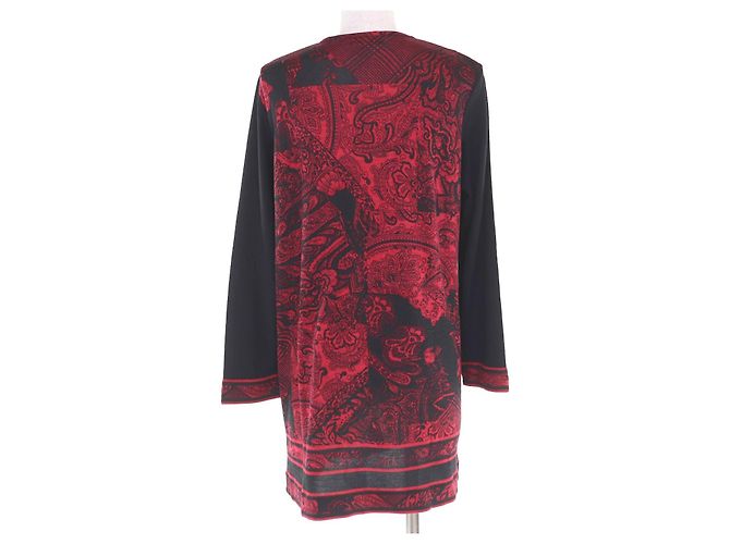 Cardigã de lã e seda LEONARD FASHION Preto Vermelho - vista 3